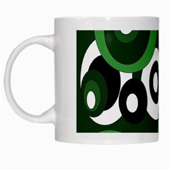 Green Pattern White Mugs by Valentinaart