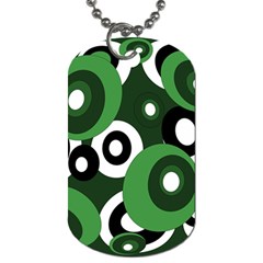 Green Pattern Dog Tag (one Side) by Valentinaart