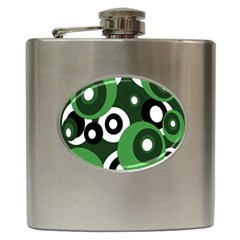 Green Pattern Hip Flask (6 Oz) by Valentinaart