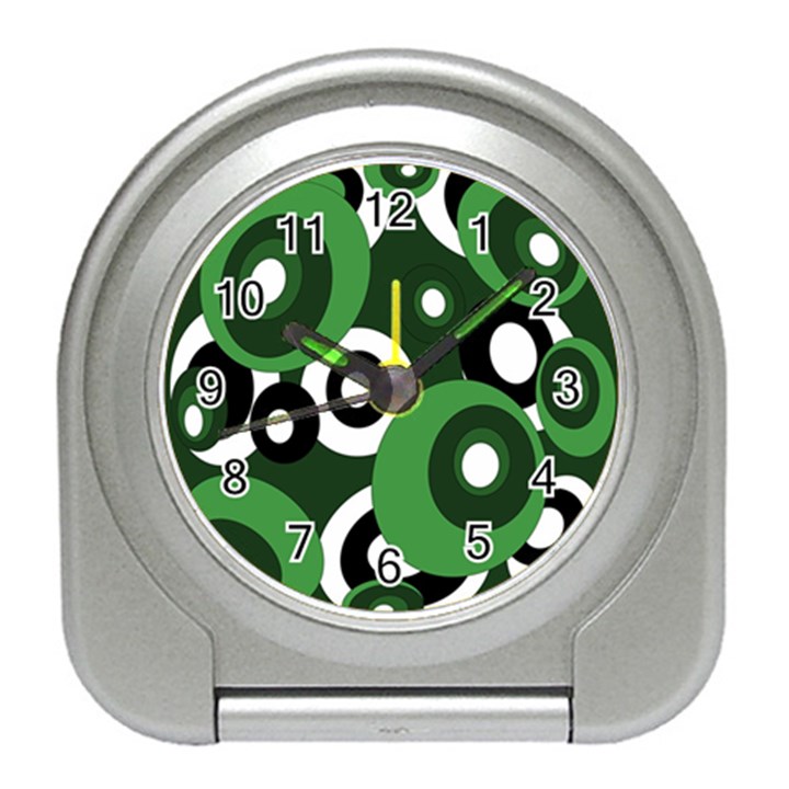 Green pattern Travel Alarm Clocks