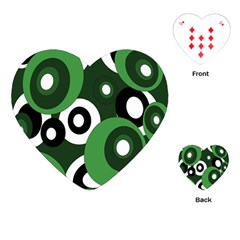 Green Pattern Playing Cards (heart)  by Valentinaart