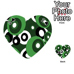 Green Pattern Playing Cards 54 (heart)  by Valentinaart