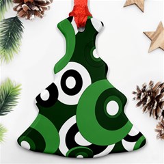 Green Pattern Christmas Tree Ornament (2 Sides) by Valentinaart