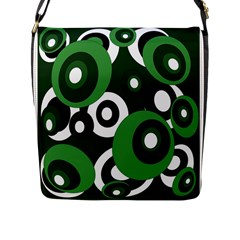 Green Pattern Flap Messenger Bag (l) 