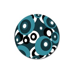 Blue Pattern Magnet 3  (round) by Valentinaart