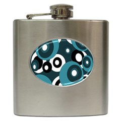 Blue Pattern Hip Flask (6 Oz) by Valentinaart