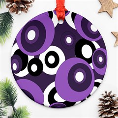 Purple Pattern Ornament (round)  by Valentinaart