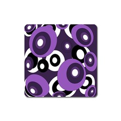 Purple Pattern Square Magnet by Valentinaart