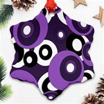 Purple pattern Snowflake Ornament (2-Side) Front