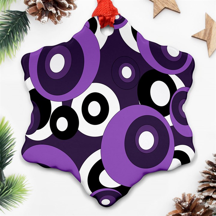 Purple pattern Snowflake Ornament (2-Side)