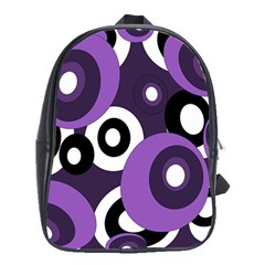 Purple Pattern School Bags (xl)  by Valentinaart