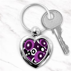 Purple Pattern Key Chains (heart)  by Valentinaart