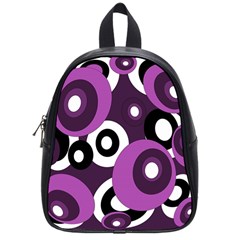 Purple Pattern School Bags (small)  by Valentinaart