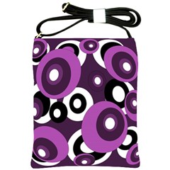 Purple Pattern Shoulder Sling Bags by Valentinaart