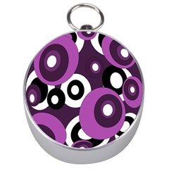 Purple Pattern Silver Compasses by Valentinaart