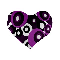 Purple Pattern Standard 16  Premium Flano Heart Shape Cushions by Valentinaart