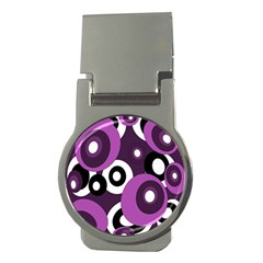 Purple Pattern Money Clips (round)  by Valentinaart