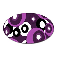 Purple Pattern Oval Magnet by Valentinaart