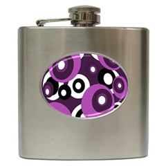 Purple Pattern Hip Flask (6 Oz) by Valentinaart