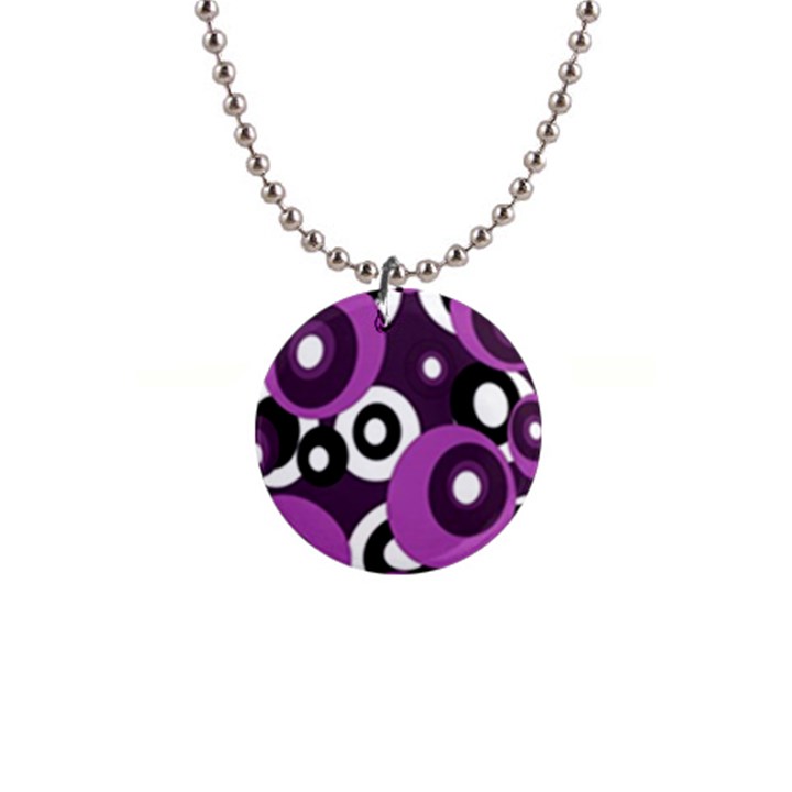 Purple pattern Button Necklaces