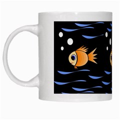 Fish Pattern White Mugs by Valentinaart