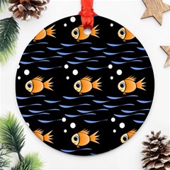 Fish Pattern Round Ornament (two Sides)  by Valentinaart