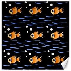 Fish Pattern Canvas 12  X 12   by Valentinaart