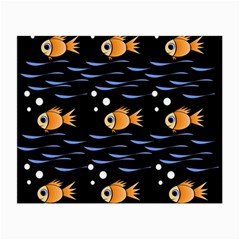 Fish Pattern Small Glasses Cloth (2-side) by Valentinaart