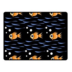 Fish Pattern Double Sided Fleece Blanket (small)  by Valentinaart