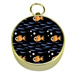 Fish pattern Gold Compasses Front