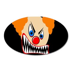 Evil Clown Oval Magnet by Valentinaart