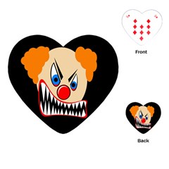 Evil Clown Playing Cards (heart)  by Valentinaart