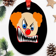 Evil Clown Oval Ornament (two Sides) by Valentinaart