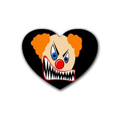 Evil Clown Heart Coaster (4 Pack)  by Valentinaart