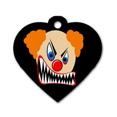 Evil Clown Dog Tag Heart (two Sides) by Valentinaart