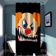 Evil Clown Shower Curtain 36  X 72  (stall)  by Valentinaart