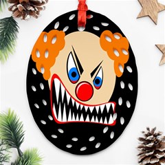 Evil Clown Ornament (oval Filigree)  by Valentinaart