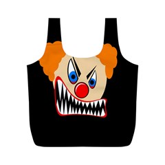 Evil Clown Full Print Recycle Bags (m)  by Valentinaart