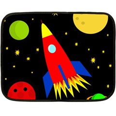 Spaceship Fleece Blanket (mini) by Valentinaart