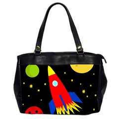 Spaceship Office Handbags (2 Sides)  by Valentinaart