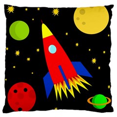 Spaceship Large Cushion Case (two Sides) by Valentinaart