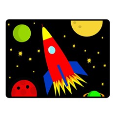 Spaceship Double Sided Fleece Blanket (small)  by Valentinaart