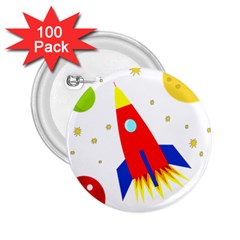 Transparent Spaceship 2 25  Buttons (100 Pack)  by Valentinaart