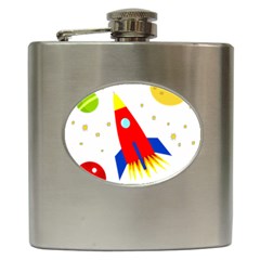 Transparent Spaceship Hip Flask (6 Oz) by Valentinaart