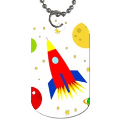 Transparent Spaceship Dog Tag (two Sides) by Valentinaart