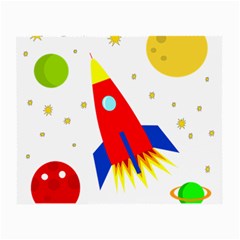 Transparent Spaceship Small Glasses Cloth (2-side) by Valentinaart