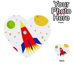 Transparent Spaceship Multi-purpose Cards (heart)  by Valentinaart