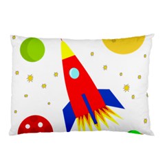 Transparent Spaceship Pillow Case by Valentinaart