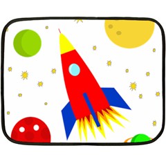 Transparent Spaceship Fleece Blanket (mini) by Valentinaart