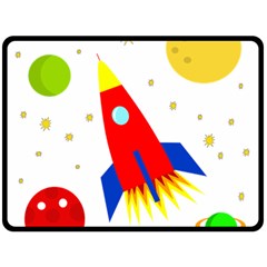 Transparent Spaceship Fleece Blanket (large)  by Valentinaart